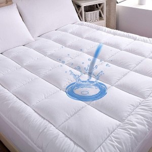 Aoibox Waterproof Mattress Pad King Size Cotton Top Pillowtop Quilted Fitted Cover Breathable Cooling Noiseless - 1 of 4