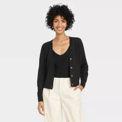 Women's Button-Front Fine Gauge Ribbed Cardigan - A New Day™