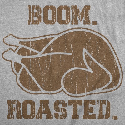 Мужские футболки Crazy Dog T-Shirts, Inc. Mens Funny T Shirts Boom Roasted Sarcastic Thanksgiving Dinner Turkey Graphic Tee for Men - Crazy Dog Men's T Shirt for Thanksgiving Light Grey M — фото 2