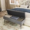Storage Ottoman Bench, Mid-Century Modern Faux Leather Bedroom Bench with Safety Hinges, Large Capacity up to 680LBS, Ideal for Entryway or End of Bed - 3 of 4