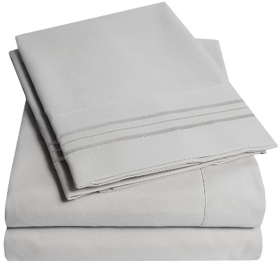 Silver Split King Ultra Soft Microfiber 5-Piece Sheet Set