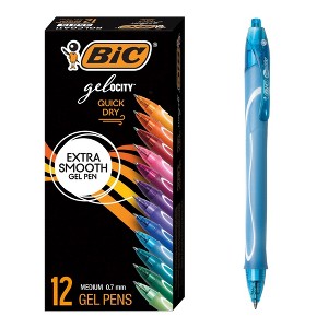 BIC® Gel-ocity® Quick Dry Retractable Gel Pens, Assorted Fashion Colors, Pack of 12 - 1 of 4