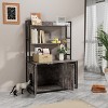 KTMBDW Cat Litter Box Enclosure, Hidden Litter Box Cabinet Furniture with Scratch Pad and Shelf Storage, Indoor Cat House for Hallway, Bedroom - 4 of 4