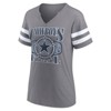 NFL Dallas Cowboys Women's Gray Short Sleeve Split Neck T-Shirt - 2 of 3
