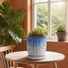 SpassWay 7" Dia Outdoor Indoor Ceramic Planter Pot Decorative Planter with Drainage Hole Patio Flower Pot - 2 of 4