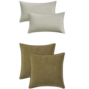 REGALWOVEN 4 Pcs Solid Chenille Soft Couch Throw Pillow Covers for Sofa Living Room Home Decor 18 x 18 Inch - 1 of 4