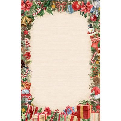 Fulvari Christmas Gift Print Non-Slip Rubber Backing Indoor Area Rug Holiday Home Decor for Living Room Bedroom Bathroom