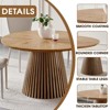 Gulches 47.24" Round Dining Table, Natural Wood MDF Top with Slatted Legs, Multi-Functional Space-Saving for Living Room/Kitchen - 3 of 4