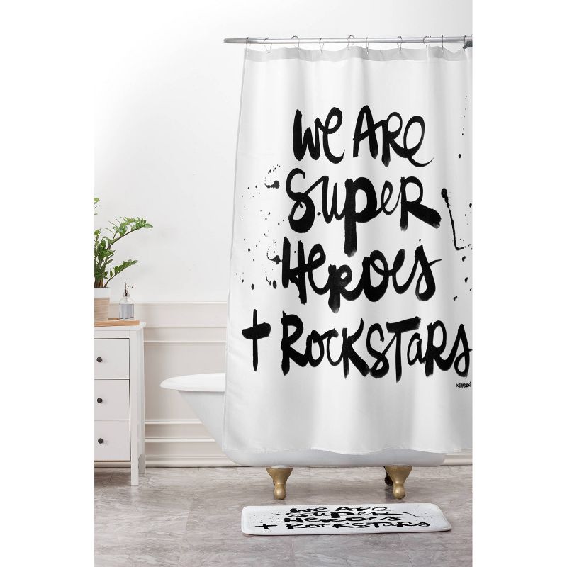 Superheroes Shower Curtain White/Black - Deny Designs, 3 of 6