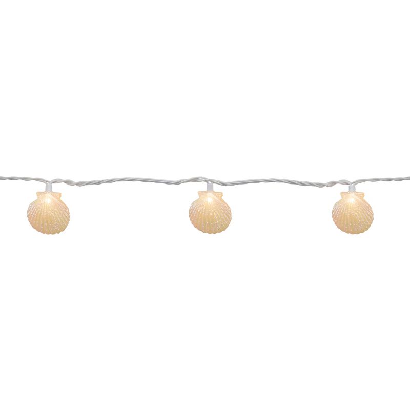 Northlight 10 Count Iridescent Scalloped Seashell Novelty String Lights, 6.5 ft White Wire, 3 of 5