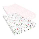Hudson Baby Infant Girl Cotton Changing Pad Cover, Girl Farm Animals, One Size