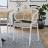 LeisureMod Ervilla Wicker Back Dining Chair with Leather Seat and Steel Frame, Comfortable Seating for Dining Rooms and Kitchens - 2 of 4