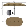 Aghana Digitals Khaki 13ft Solar LED Double-Sided Patio Umbrella with Crank Lift, UPF30+ Polyester - 2 of 4