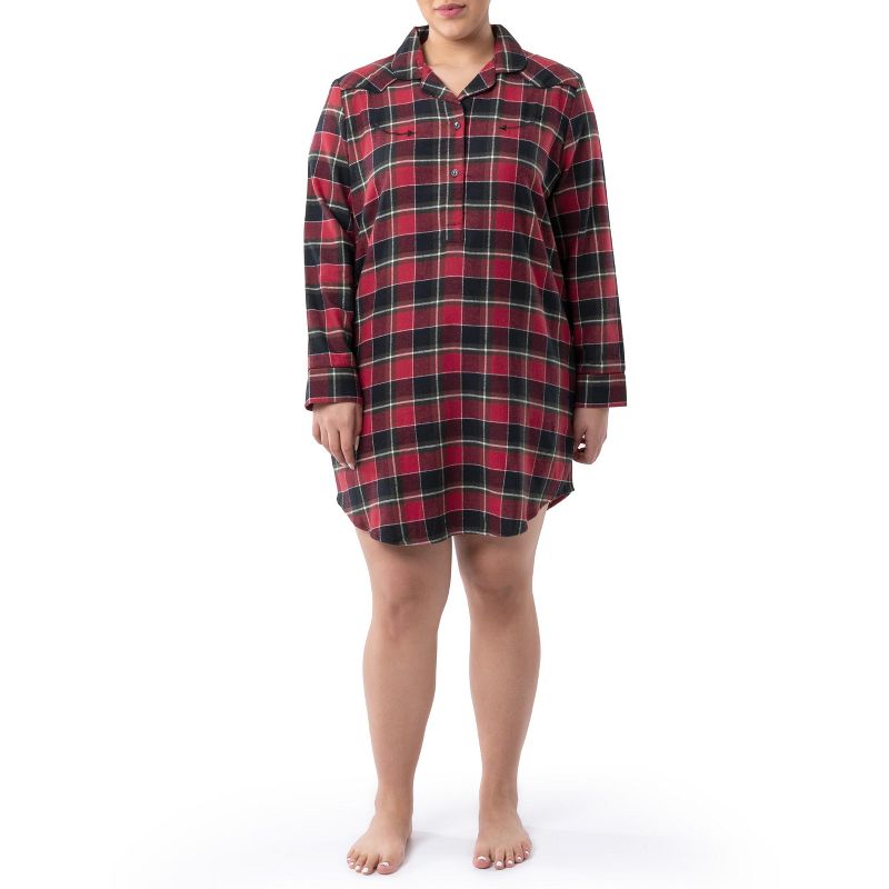 Wrangler Women's and Plus Flannel Sleepshirt, 4 of 5