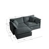 GDFStudio Yule Modern 76.7" Chenille Upholstered Loveseat with Pillows - 3 of 4