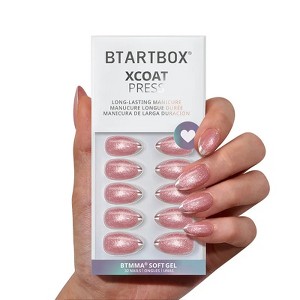 BTArtbox Press-On Nails - Gilded Cheer - S Almond -  32ct - 1 of 4