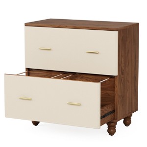 Tribesigns Saddle Leather 2-Drawer File Cabinet - 1 of 4