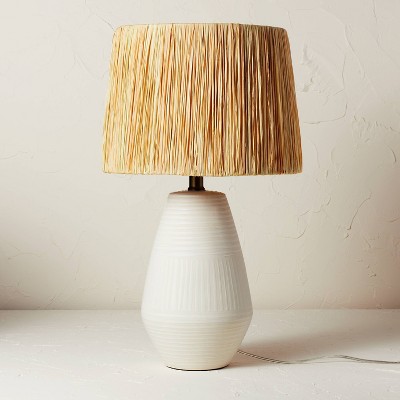 Ceramic Table Lamp with Natural Shade Cream (Includes LED Light Bulb) - Opalhouse™ designed with Jungalow™