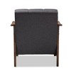 Larsen Walnut Wood Lounge Chair Gray - Baxton Studio: Mid-Century Scandinavian Design, Rubberwood Frame, Biscuit Tufting - 4 of 4