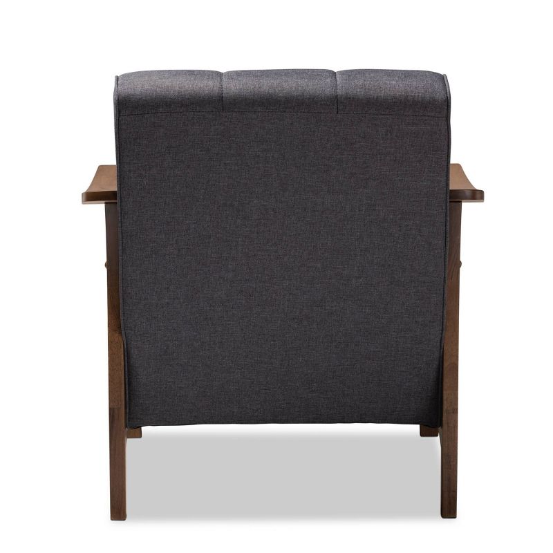 Larsen Walnut Wood Lounge Chair Gray - Baxton Studio, 5 of 9