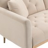 Modern Velvet Loveseat Sofa, 2 Seater Button Tufted Couch With Metal Feet For Living Room Bedroom Apartment - 4 of 4