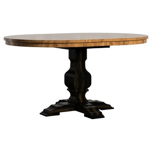 South Hill Oval Extendable Pedestal Base Dining Table - Antique Black - Inspire Q