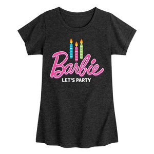 Girls' - Barbie - Let's Party Fitted Short Sleeve Graphic T-Shirt - 1 of 4