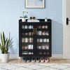 5-Tier Shoe Cabinet with Glass Doors – Entryway Shoe Organizer with Adjustable Shelves for Hallway & Living Room - 3 of 4