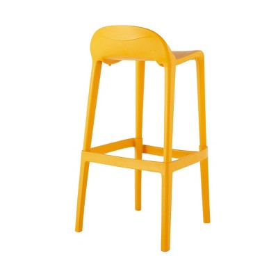 Joyous 35" Orange Resin Saddle Style Bar Stool Set