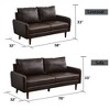 Leather Sofa Set Modern Sofa & Loveseat Set 2 Piece Couch Set with Wooden Legs for Living Room, Office - 2 of 4