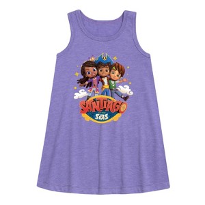 Girls' - Santiago of The Seas - The Crew Graphic Sleeveless Aline Dress - 1 of 3
