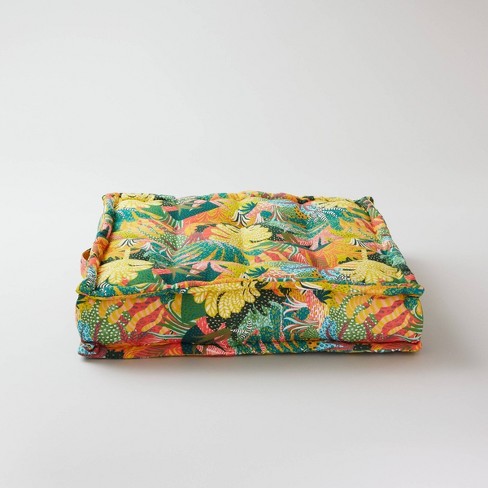 22 Square Jungle Brush Tufted Outdoor Floor Cushion Opalhouse