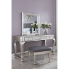 Coralayne Stool Silver - Signature Design by Ashley: Upholstered Vanity Bench, Tufted, PVC, Hardwood Frame - 3 of 4
