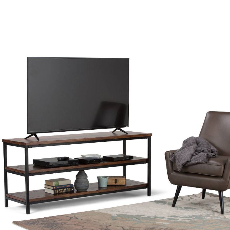 Rhonda Solid Mango Wood TV Stand for TVs up to 66&#34; Dark Cognac Brown - WyndenHall, 3 of 9
