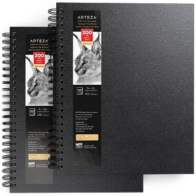 Arteza Black Paper Sketch Pad, Spiral-bound, 5.5x8.5, 50 Sheets Of Drawing  Paper - 3 Pack : Target