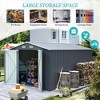 9×11 FT Outdoor Storage Shed with Triple Wide-Access Doors, All-Weather Utility Tool Shed with 4 Vents & Lockable Latch - 3 of 4
