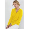 JENNIE LIU Women's 100% Pure Cashmere Long Sleeve Pullover V Neck Sweater - 3 of 3