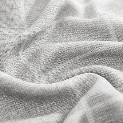 Sawyer Gray Linen-Textured Blackout Window Curtain Panel