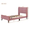Velvet Upholstered Twin-Size Platform Bed for Comfort and Style - 4 of 4