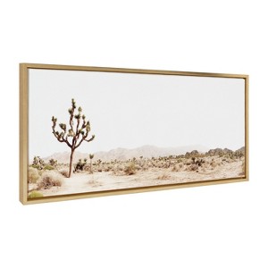 Kate and Laurel Sylvie Lone Joshua Tree Framed Canvas by Amy Peterson Art Studio, 18x40, Bright Gold - 1 of 4