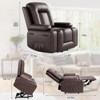 Large Power Lift Recliner Chair for Elderly, Faux Leather Reclining Sofa w/ Heat, Massage, Side Pocket & Cup Holder for Living Room,21" width - 3 of 4