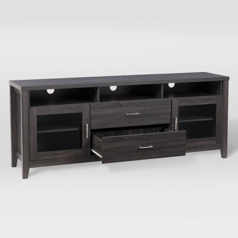 Hollywood Cabinet with Drawers TV Stand for TVs up to 80&#34; Dark Gray - CorLiving, 4 of 13