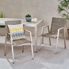 Set of 2 Modern Outdoor DIning Chairs ALuminumwith Rope Seat,Beige-Christopher Knight Home - 3 of 4