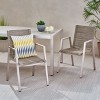 Set of 2 Modern Outdoor DIning Chairs ALuminumwith Rope Seat,Gray and Beige-Christopher Knight Home - image 3 of 4