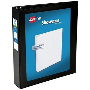 Avery Showcase 1 1/2" 3-Ring View Binders Slant Ring Black (19650) - 1 of 4