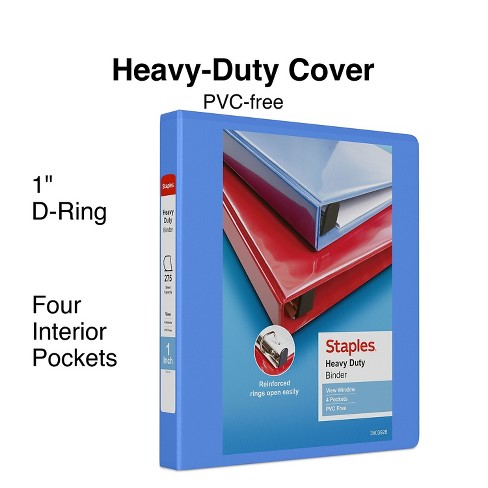 Staples Heavy Duty 2" 3-Ring View Binder Periwinkle (24689) 56291-CC