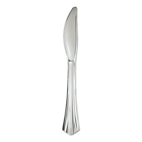 WNA Heavyweight Plastic Knives, Silver, 7 1/2", Reflections Design, 600/carton - image 1 of 1