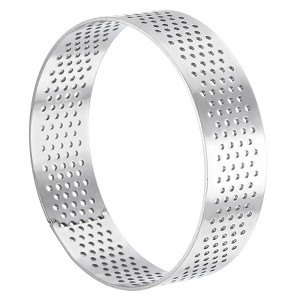 Unique Bargains Heat-Resistant Perforated Stainless Steel Small Cake Mousse Rings - 1 of 4