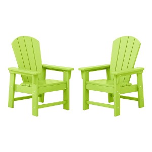 WestinTrends Malibu Kids Outdoor Adirondack Plastic Patio Chair (Set of 2) - 1 of 4
