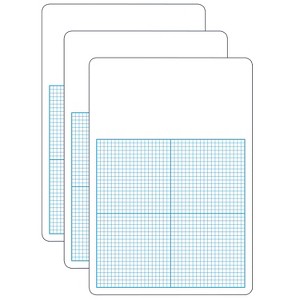Flipside Products 0.25" Graph Dry Erase Board, 11" x 16", Pack of 3 - 1 of 4